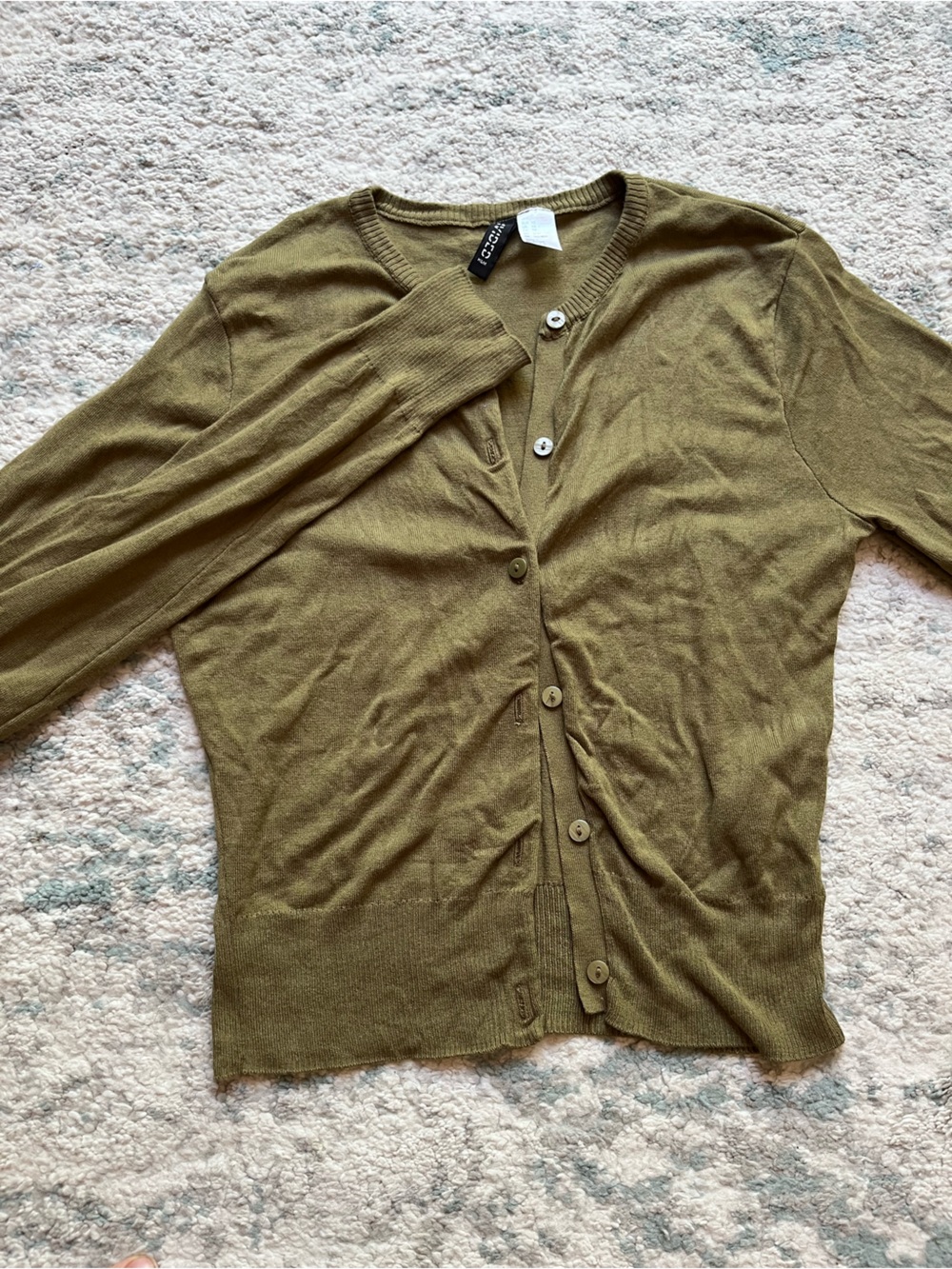 H&M Olive-Tone Button Cardigan